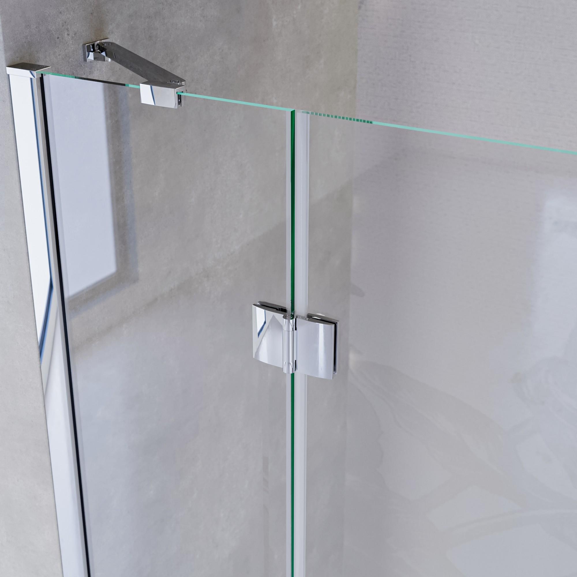 Porta Parete Doccia 100 cm 1 Anta Battente in Cristallo Trasparente 8mm H195 Bonussi Isabel