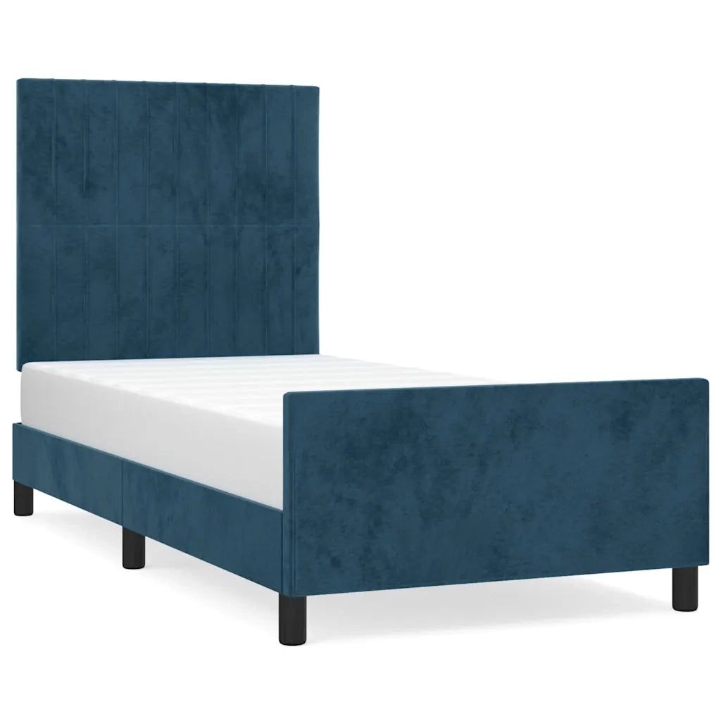 Giroletto senza Materasso Blu Scuro 90x190 cm in Velluto 3125853