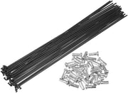 Flessibili in Acciaio di Carbonio - 36 Pezzi - 14 G - 242 mm - Nero - Resistenti allo Shock - Inclusi Stopper - Pneumatici per Bicicletta