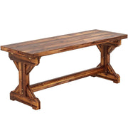 PANCA DA GIARDINO 2 POSTI IN LEGNO DI ABETE SENZA SCHIENALE IN STILE RUSTICO, 114LX40PX46A CM