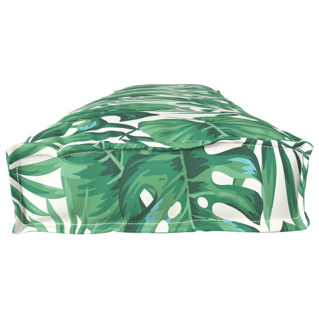 Cuscino per panca Motivo foglie 200x40x8 cm Tessuto Oxford