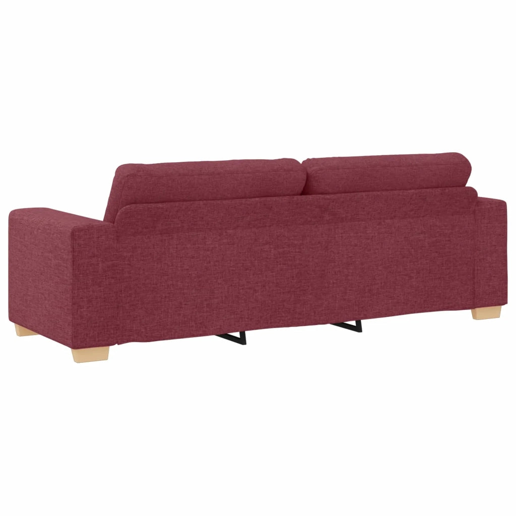 Divano 3 pcs Rosso Vento 221 x 80 x 80 cm Tessuto misto lino 3324631