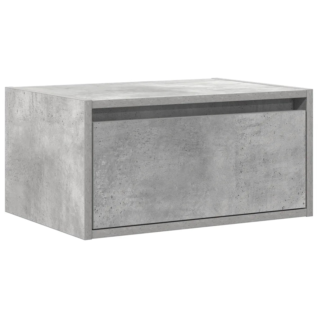 Comodino a Parete con Luci LED Grigio Cemento 860217
