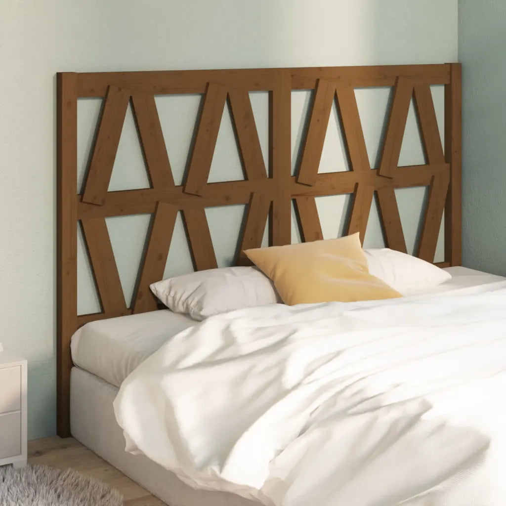 Testiera per Letto Miele 146x4x100 cm in Legno Massello di Pino