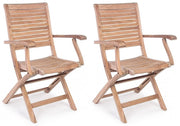 Set 2 Sedie da Giardino 58x59x91h cm con Braccioli Maryland