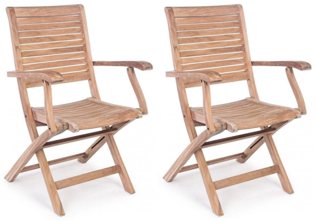 Set 2 Sedie da Giardino 58x59x91h cm con Braccioli Maryland