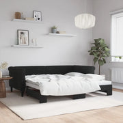 Divano Letto con Letto Estraibile-Sofa Letto-Daybed Nero 90x190 cm in Velluto 643311