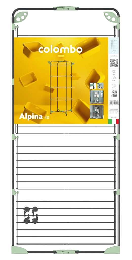 Stendibiancheria Alpina 40 Acciaio Verniciato 40 m 68 CMX68X155H. Colombo