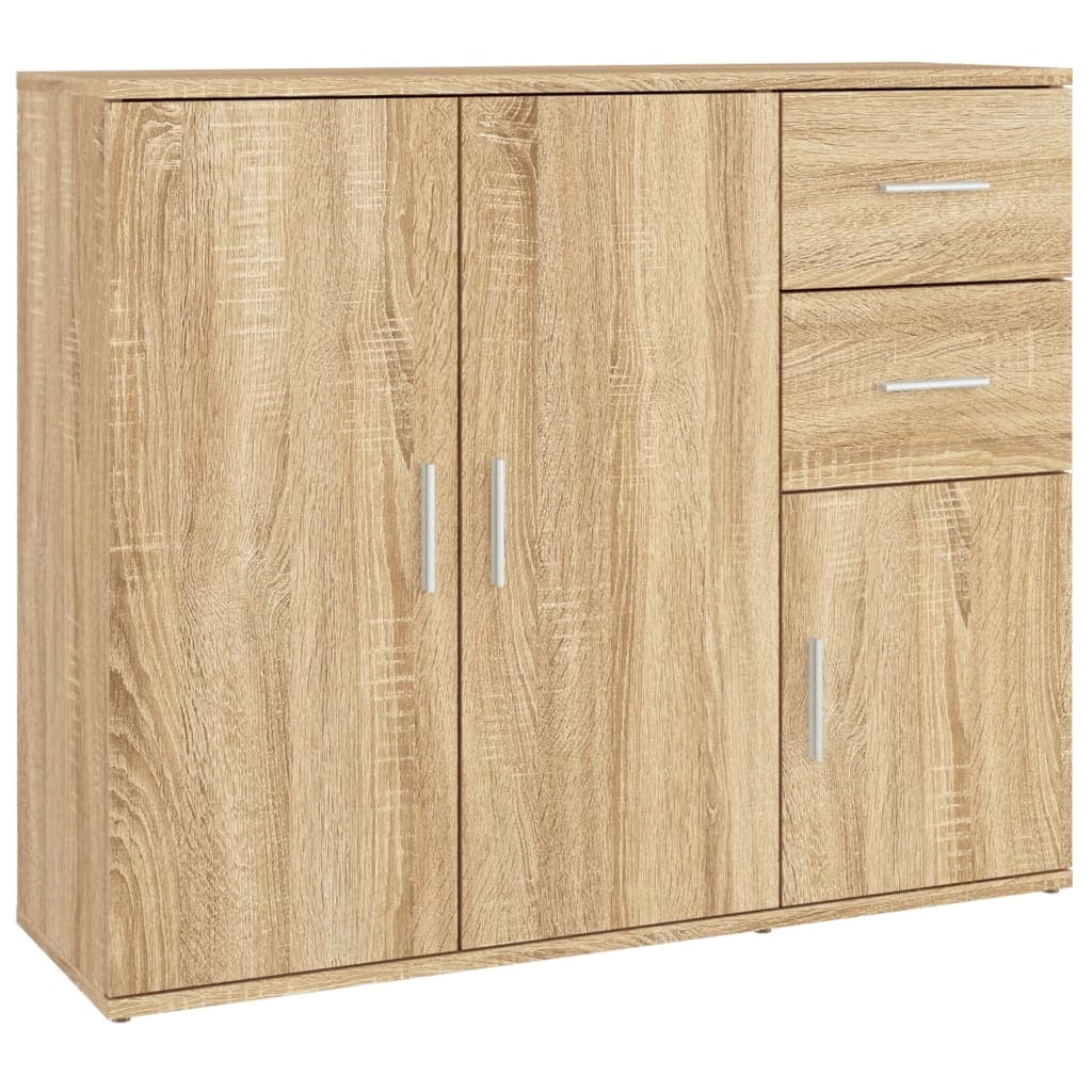 Buffet credenza cassettiera armadio mobile contenitore organizer cucina soggiorno rovere Sonoma 91 x 29,5 x 75 cm legno ingegnerizzato marrone 02_0031738