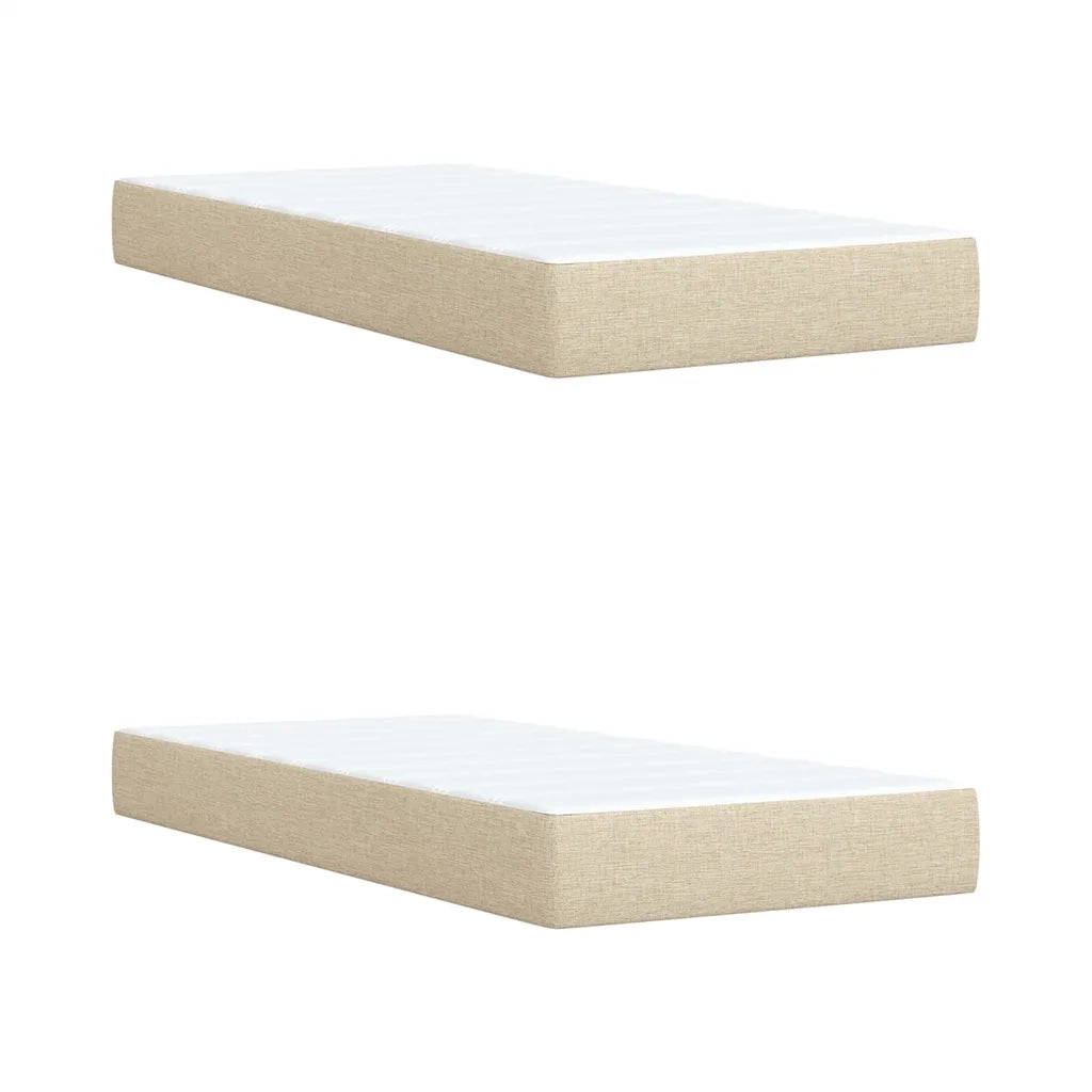 Giroletto a Molle con Materasso Crema 200x200 cm in Tessuto 3287582