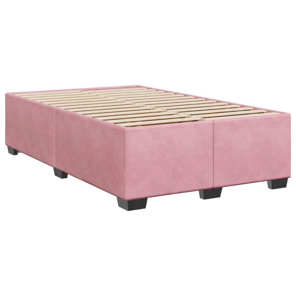 Letto con Box Spring, Materasso e LED Rosa 120 x 190 cm Velluto 3452143