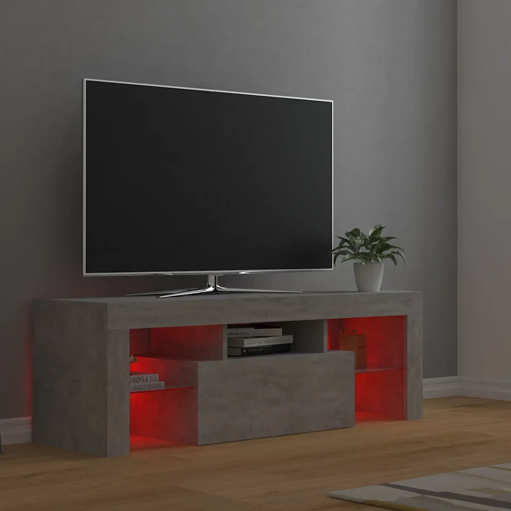 Mobile TV | Armadietto TV | Mobile Porta TV con Luci LED Grigio Cemento 120x35x40 cm