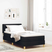 Letto a molle con materasso Nero 200 x 100 cm Tessuto