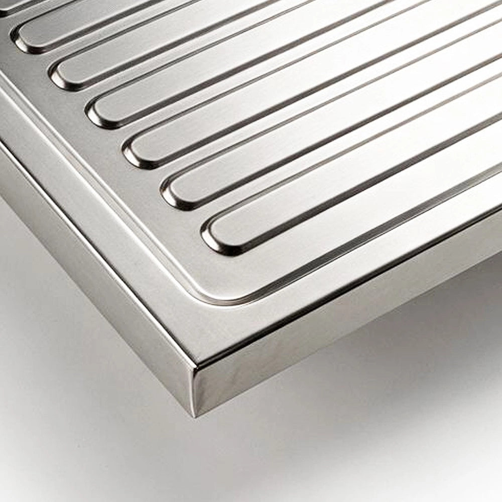 Lavello appoggio acciaio inox 80x50 cm una vasca e gocciolatoio destro SA216