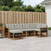 Set di divani da esterno 6 pz Naturale e Grigio Chiaro 3382063
