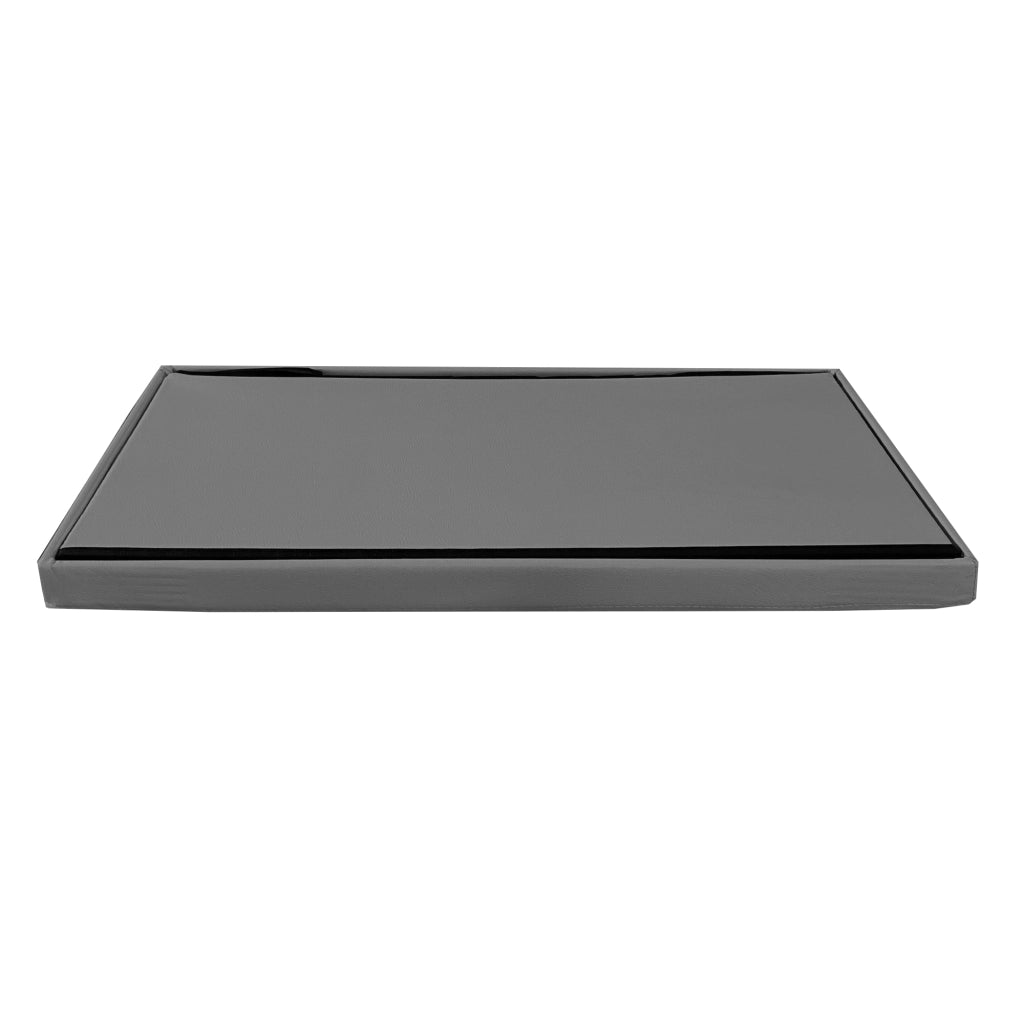Puff Ottomano rettangolare pieghevole in similpelle 76x38x38 cm | Nyana Casa | Stile ottomano | Similpelle resistente | Nero, grigio e beige
