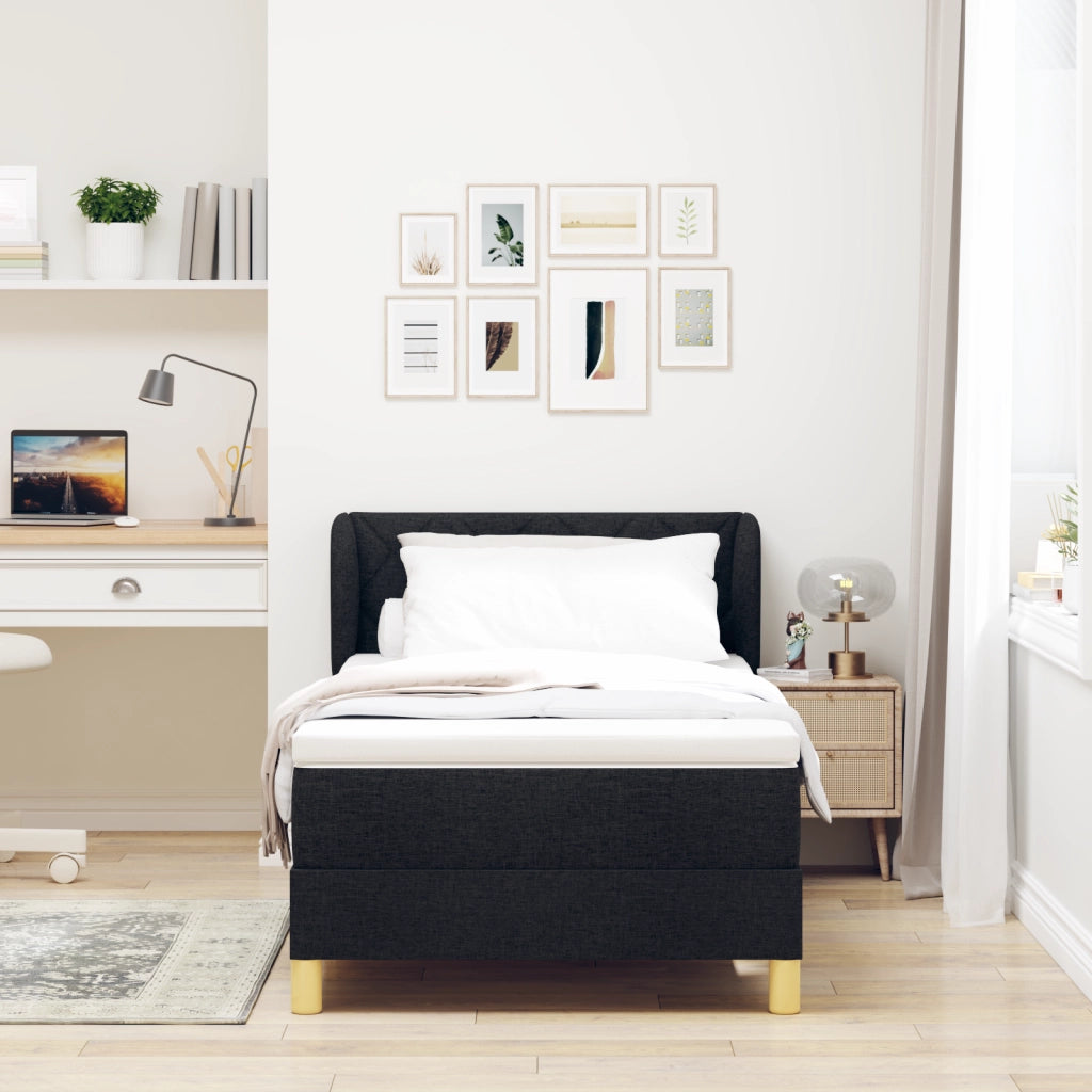 Letto con Box Spring e Materasso, 100x200 cm, Tessuto