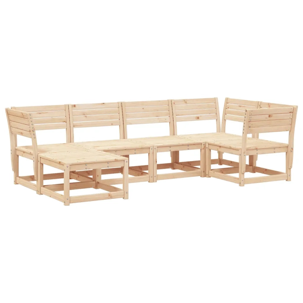 Set Divani da Giardino 6 pz in Legno Massello di Pino