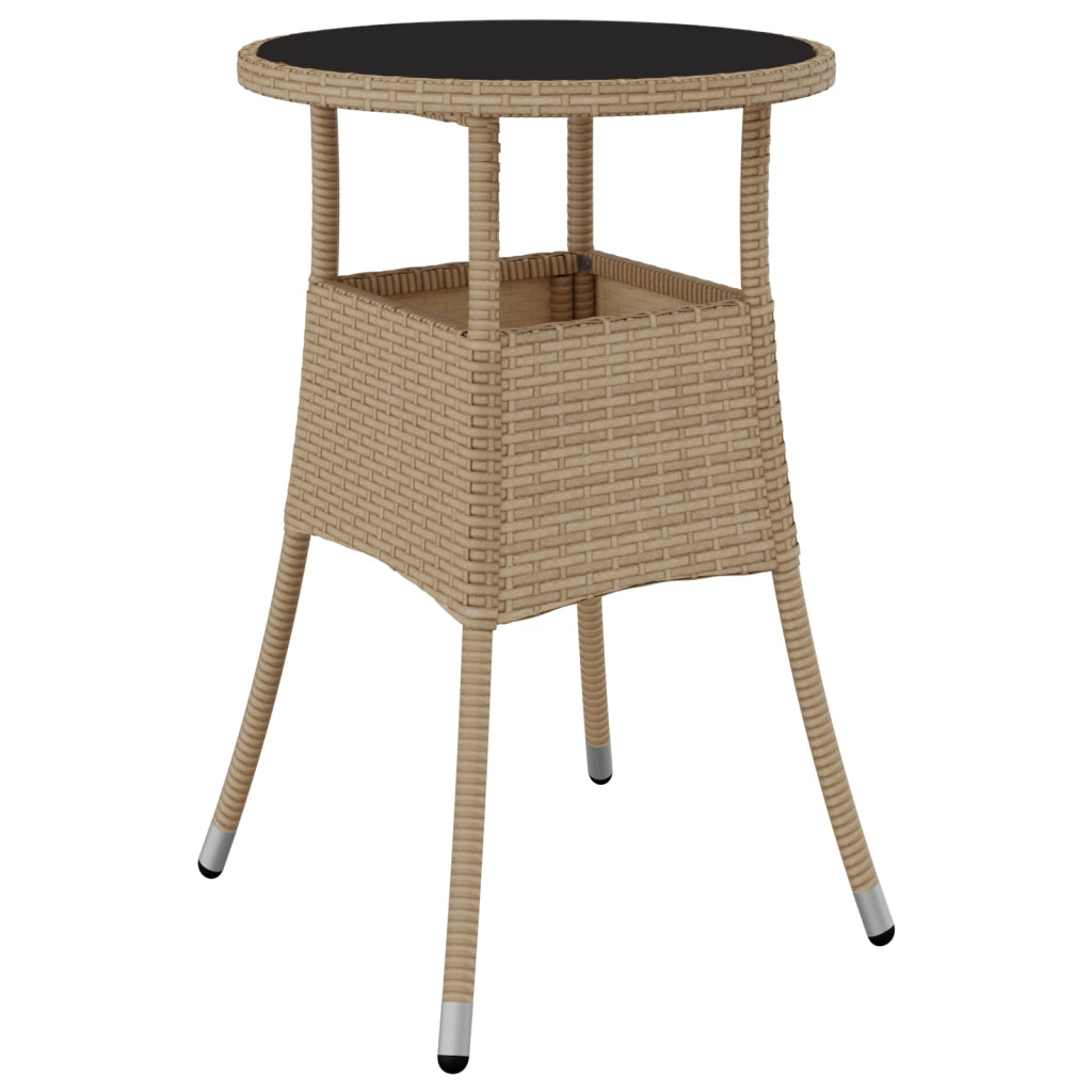 Set da Pranzo da Giardino Beige in Polyrattan 5 Pezzi