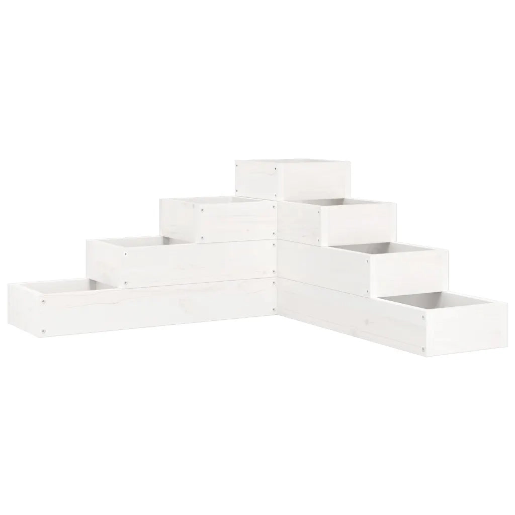 Fioriera Giardino 4 Ripiani Bianca 80,5x79x36cm Massello Pino 825318