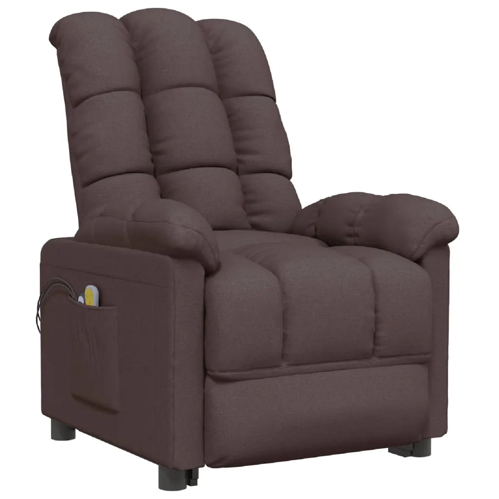 Poltrona Elettrica Massaggiante Marrone Scuro in Tessuto cod mxl 31861
