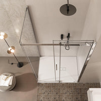 Box Doccia Angolare 70x140 cm 1 Anta Scorrevole in Cristallo Trasparente 8mm H195 Bonussi Elise 3.0