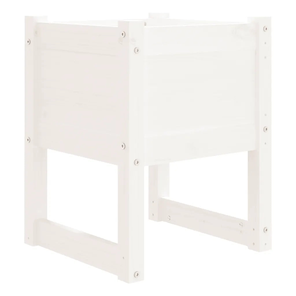 Fioriera | Cassetta per fiori | Vaso Bianca 40x40x52,5 cm in Legno Massello di Pino
