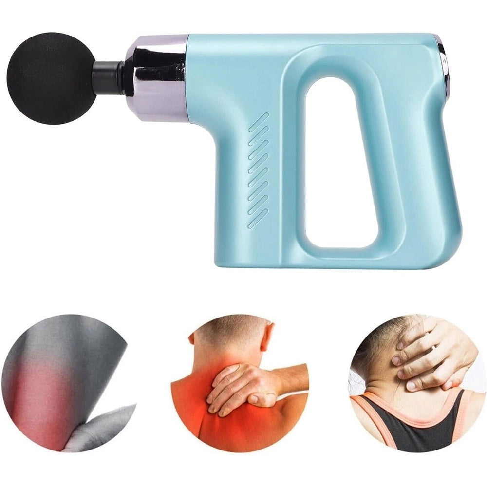 Trade Shop - Pistola Massaggiante Professionale 4 Testine 5 Velocità Fascial Gun Ricaricabile -