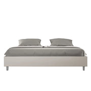BS COM Letto matrimoniale king size con rete imbottito 200x210 similpelle tortora