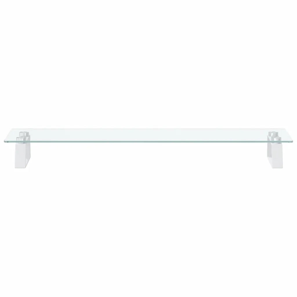 Supporto per Monitor Bianco 80x20x8cm Vetro Temperato e Metallo 374217