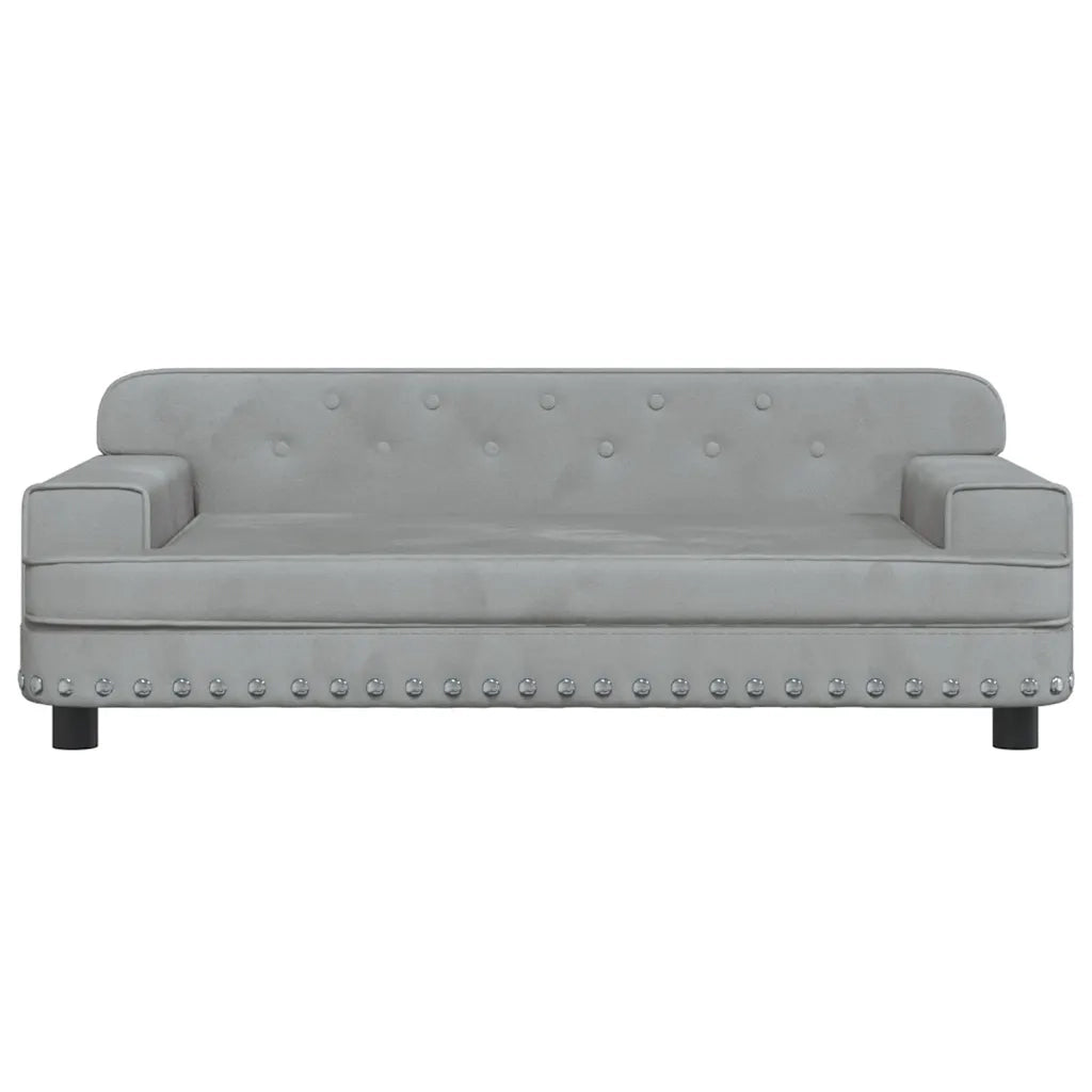 Lettino per Cani Grigio Chiaro 90x53x30 cm in Velluto 171869