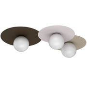 Plafoniera Flat 3xE27 beige marrone sfere bianche Luminex