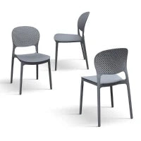 PAZZO DESIGN Sedia Anita Grigio set da 4 sedie in Polipropilene