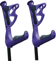Krukche per adulti – coppia di sedie a rotelle regolabili in altezza e braccia e manubrio imbottito – leggere di alluminio, colore viola, misura unitaria