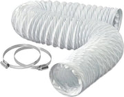 Luminaria PVC Slanga di Scarico Ø 204mm Lunghezza 25m Flessibile per Condizionatori e Asciugatrici - 2 Viti in Acciaio Inossidabile - Bianca