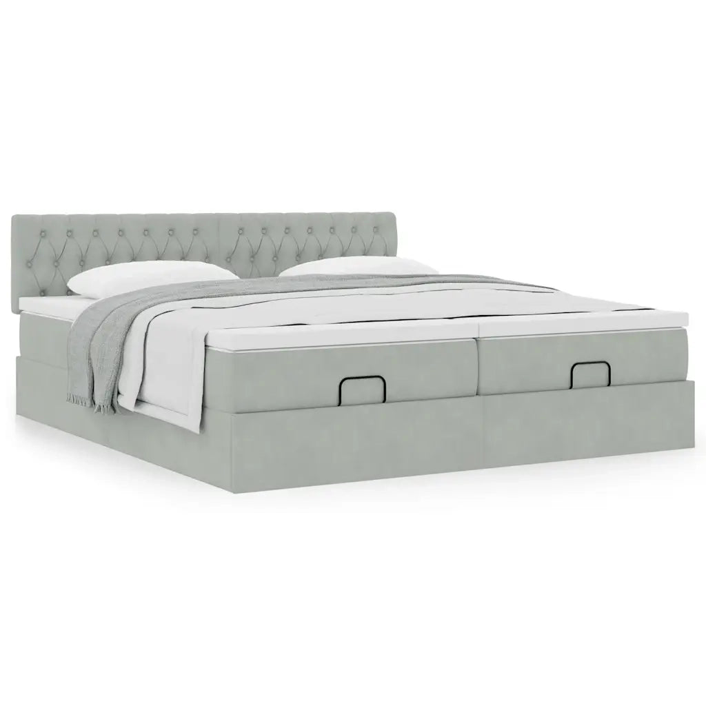 Struttura Letto Pouf con Materassi 180x200 cm Velluto 3312092