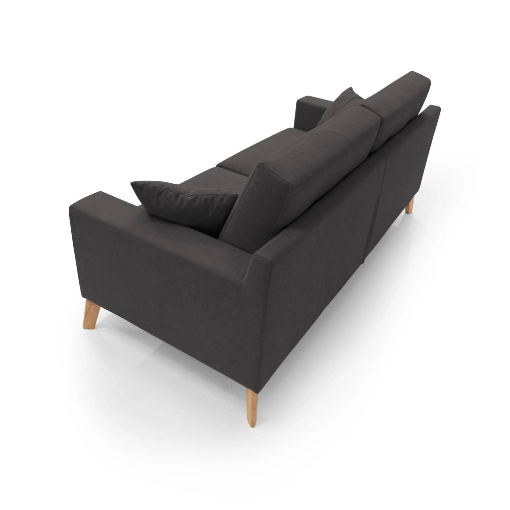 Danish Divano moderno in tessuto morbido impermeabile T02 186 cm nero