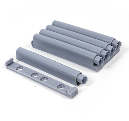 Dempers a Spinta 5 Pezzi - Deurdemper - Acciaio Inox - Plastica - Montaggio Facile - Per Cassettoni e Cassetti - Dempers a Spinta