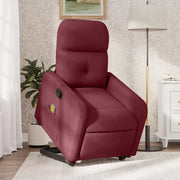 Poltrona Alzapersona Massaggio Reclinabile Rosso Vino Tessutocod mxl 85023