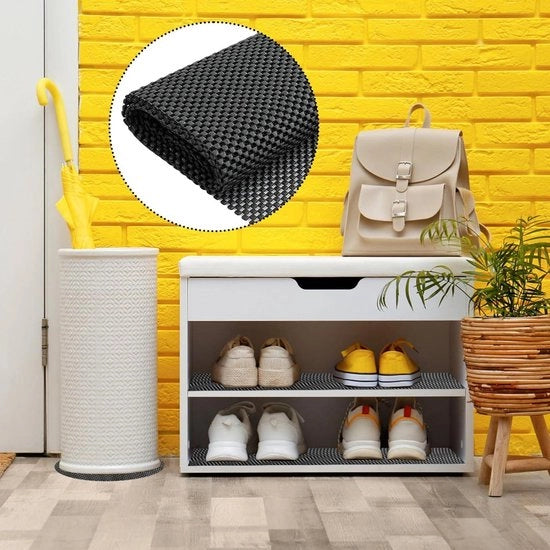 Mat anti-scivolo universale da 50 x 200 cm, tagliabile su misura - impermeabile per pannelli, cassetti auto, pallet, tappeti - nero