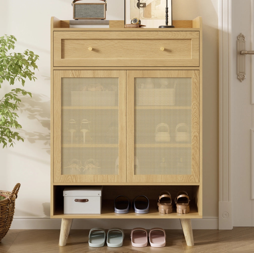 Mobile contenitore con 2 ante e cassetto, rovere chiaro, 80 × 105 × 35 cm