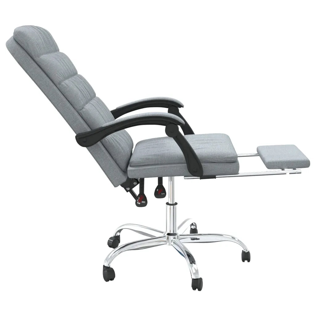 Poltrona da Ufficio Reclinabile Grigio Chiaro in Tessuto cod mxl 26119