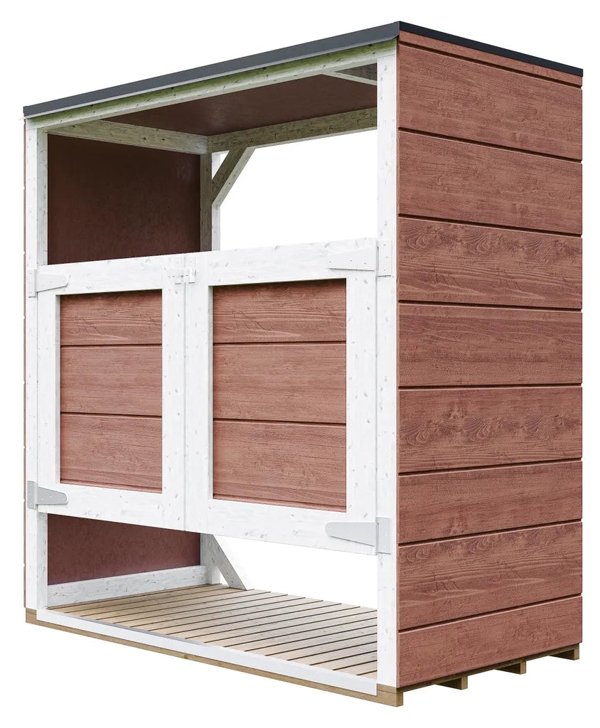 Ricovero per bidoni da giardino 2x240L TIMBELA M980A-REDWOOD RED