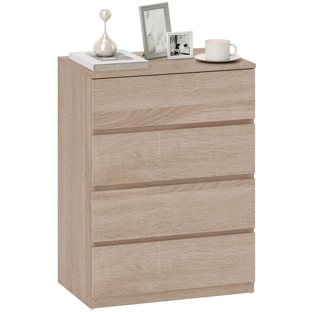 Cassettiera 4 Cassetti in Legno con Guide in Metallo ¨C Xylo ¨C Faggio 60x40x80cm