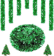 Decorazioni per Natale appese per scale e camini - lanterna a stella dorata con riflessi verdi 10 m