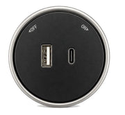 Presa Usb A + Usb C Plug&Play Nera per Binario Elettirficato