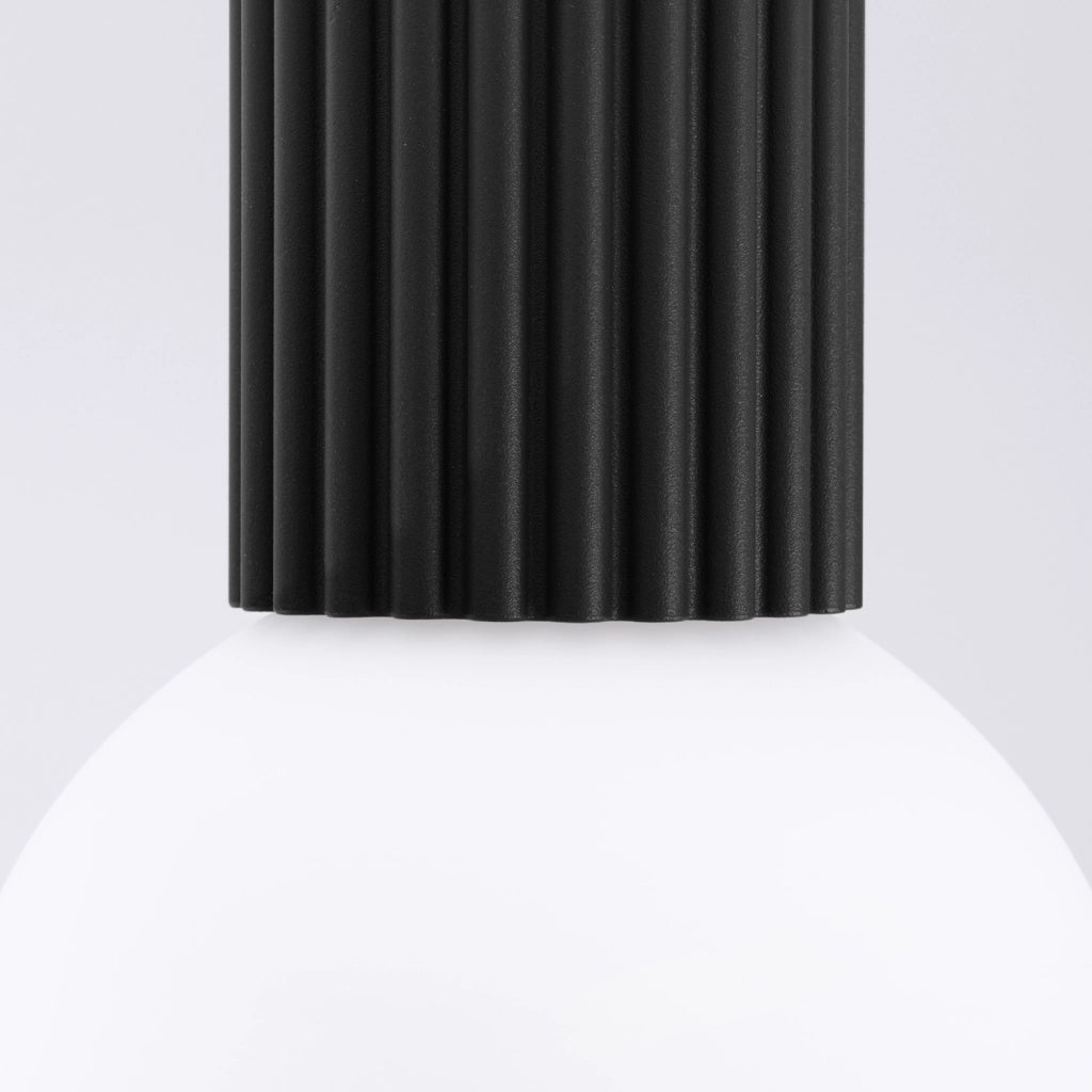 Spot soffitto nero rigato sfera vetro G9 IP44 SFERA