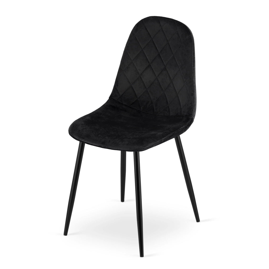 Sedia Valora DAPI in velluto nero con gambe in metallo x2