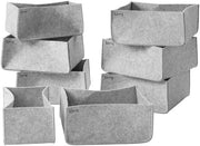 Set di contenitori di archiviazione da 8 pezzi per organizzare la cabina armadio - serie Organizza il tuo armadio - per la gestione dello spazio e l'ordine nella cabina armadio - 6x 12x27x25 cm & 2x 12x27x15 cm, materiale: velluto.