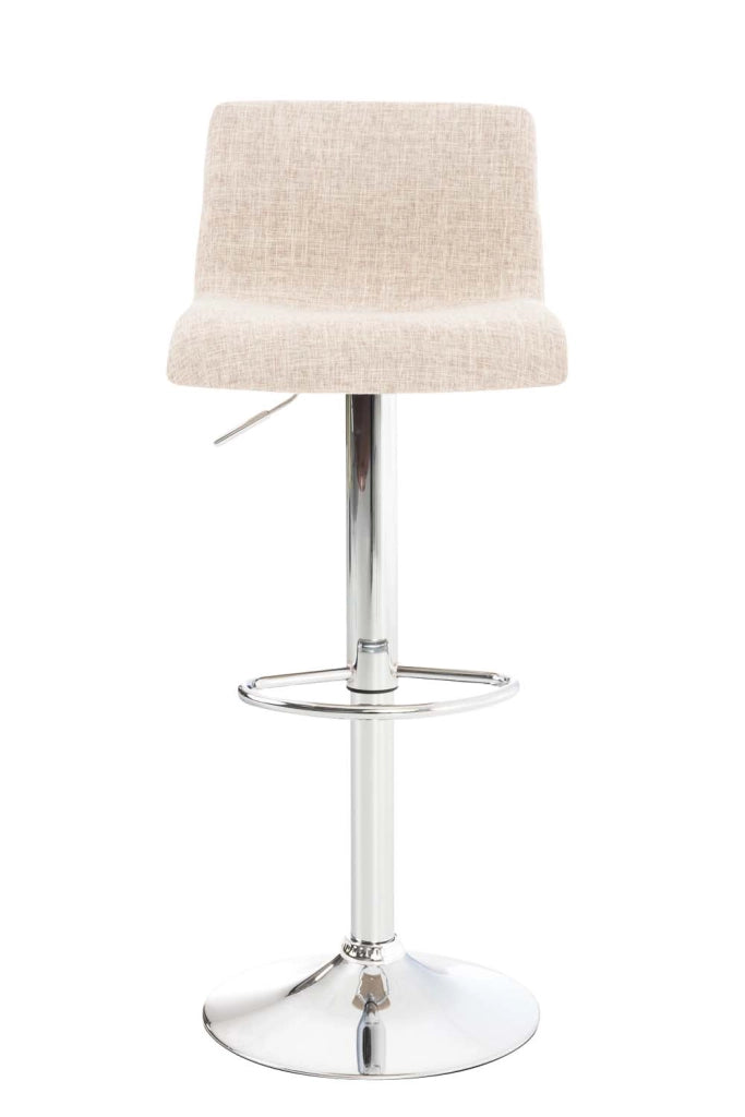Set 2 sgabelli HOVER in tessuto crema,cromo